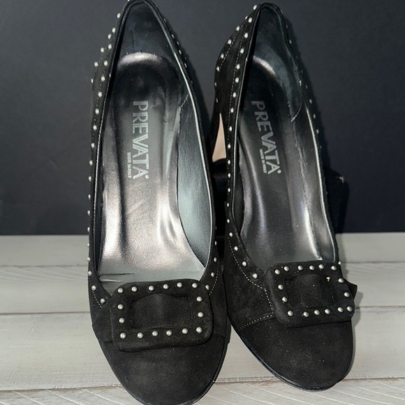 PreVata Black‎ Studded Women's Shoes - Picture 1 of 7
